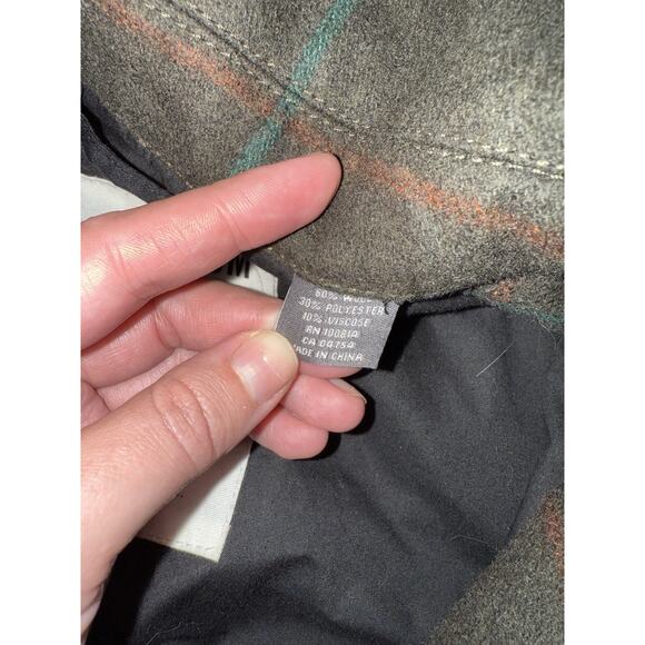 Ben Sherman Plectrum Green Tartan Wool Blend Jacket Coat S - Picture 3 of 3